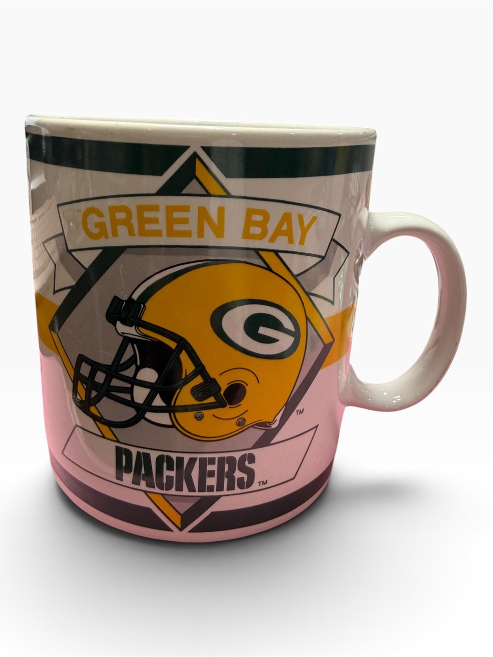 Vintage 1997 Green Bay Packers Oversized Ceramic Coffee Mug NFL Russ Berrie